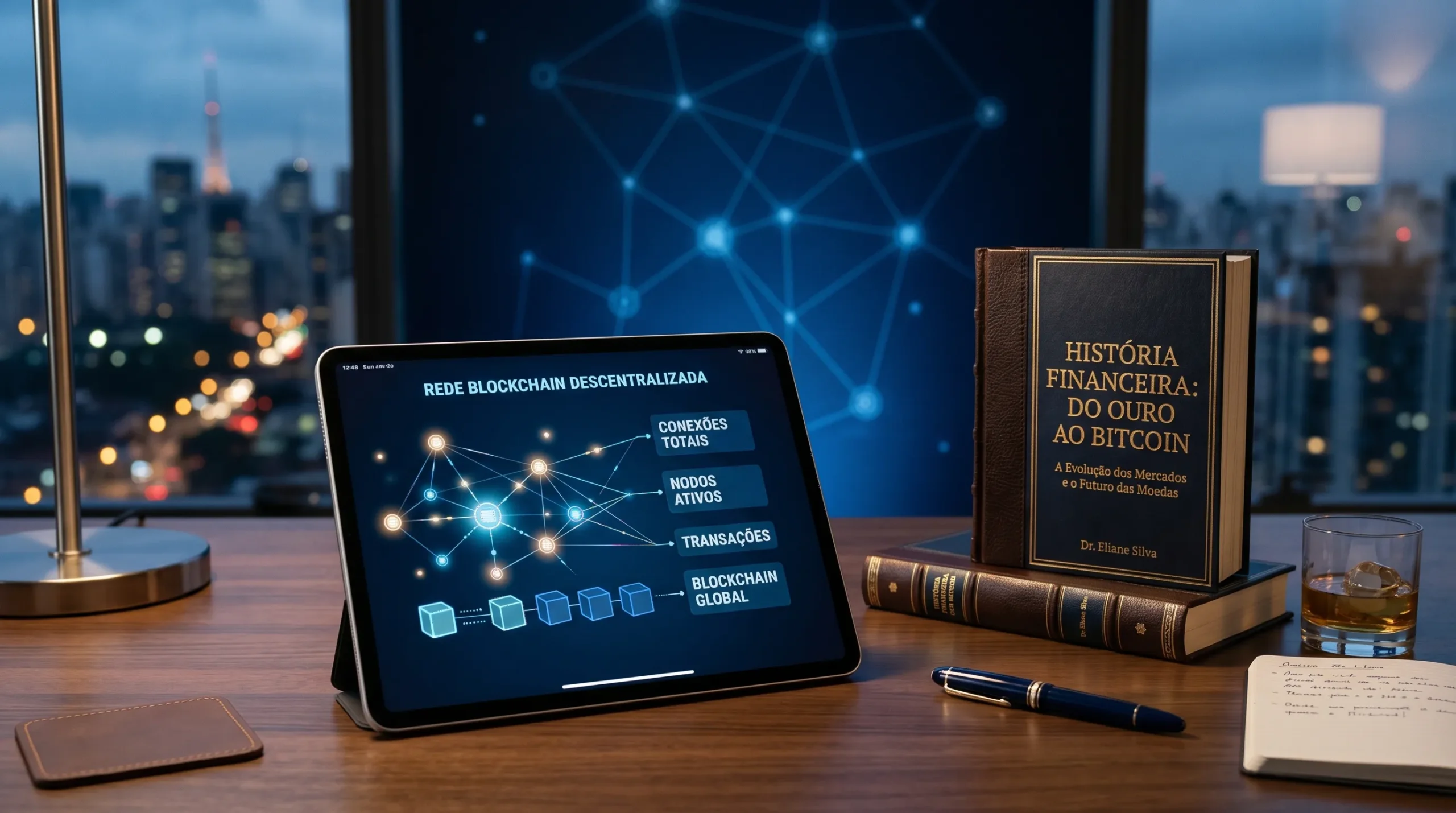 Conexão entre a história do dinheiro tradicional e a nova infraestrutura blockchain onchain.