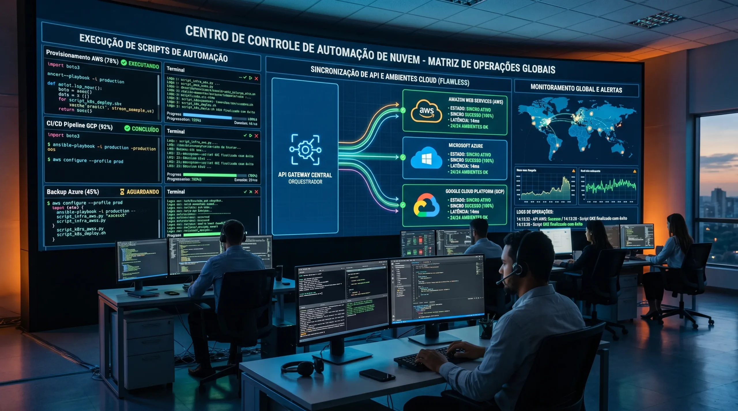 Painel de automação de deploys e monitoramento de nós via APIs.