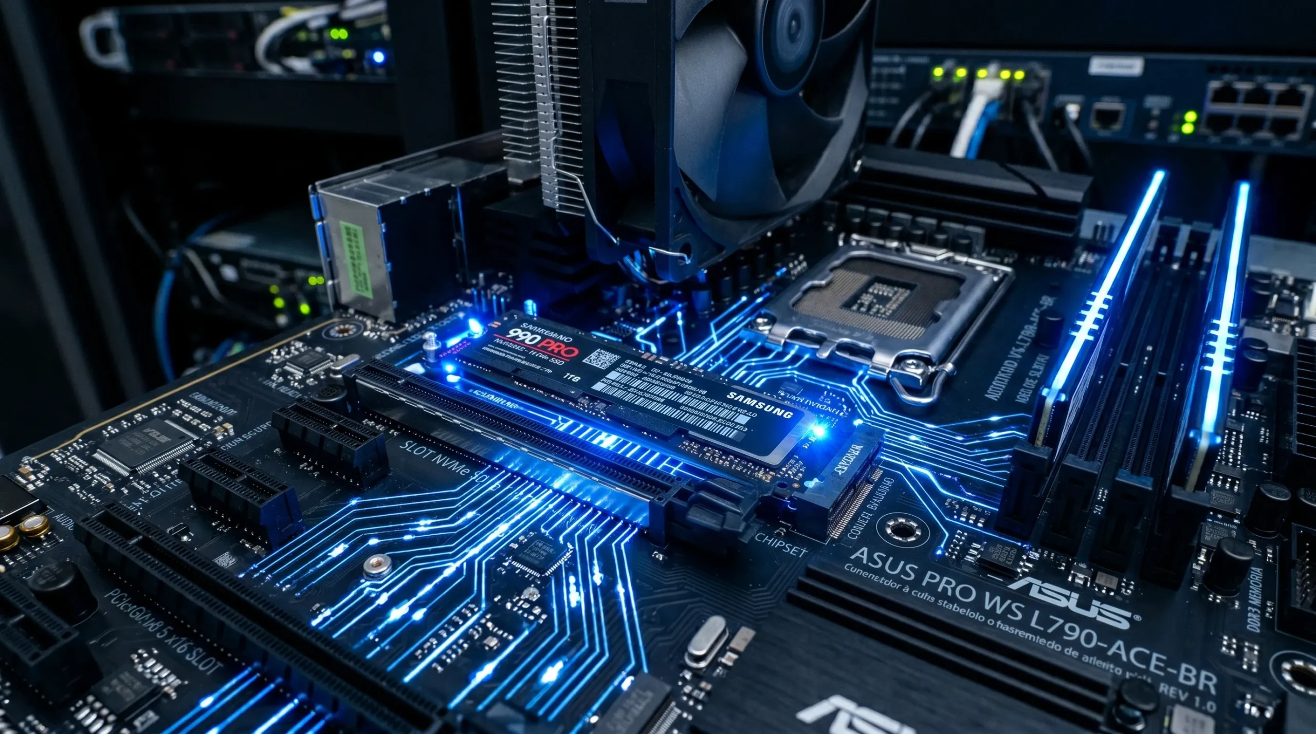 Requisitos de hardware como NVMe e CPU para hospedar node blockchain.