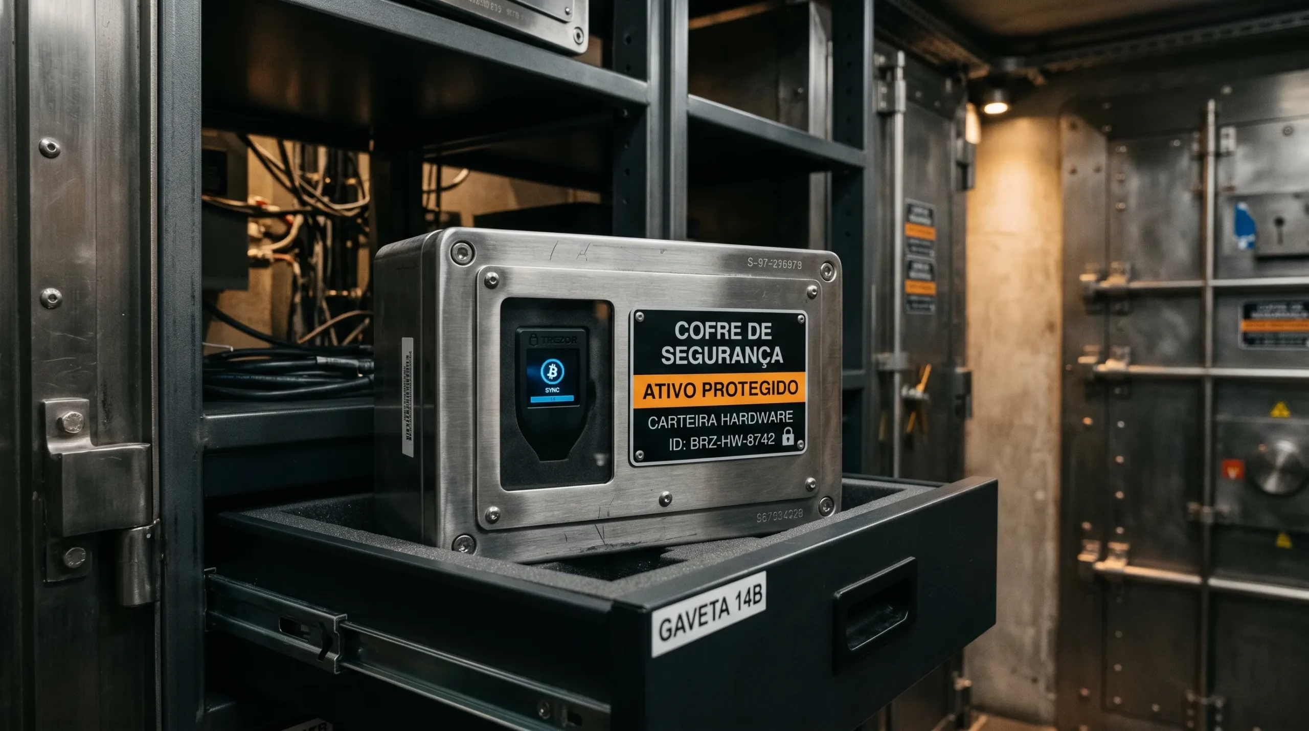 Armazenamento seguro de chaves privadas e seeds de validação em hardware.